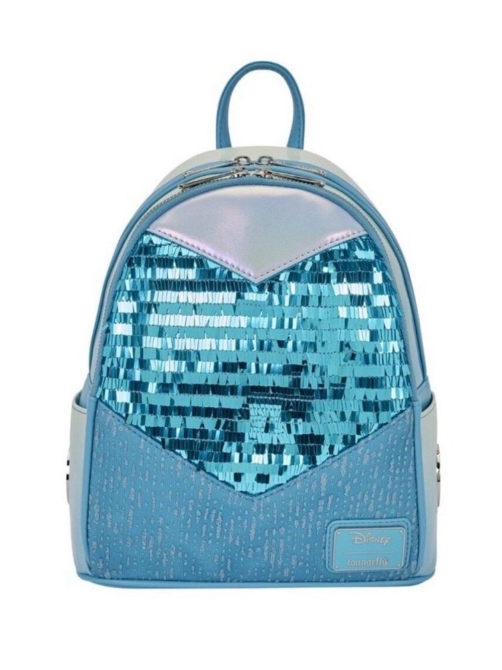 NWT Loungefly Disney Frozen Princess Elsa Glitter Sequin Cosplay Mini Backpack